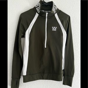 Victoria’s Secret-Pink ultimate olive green half zip - size small